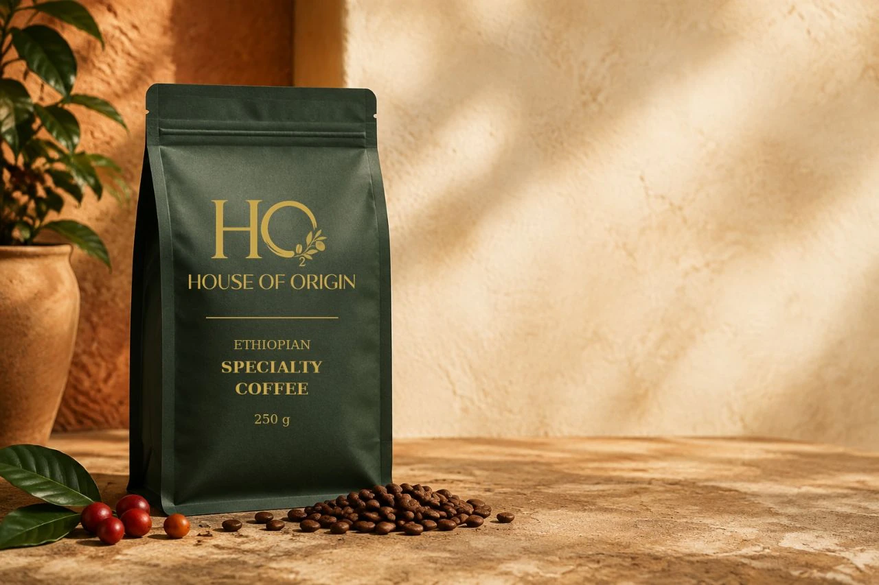 Green Ethiopian coffee beans